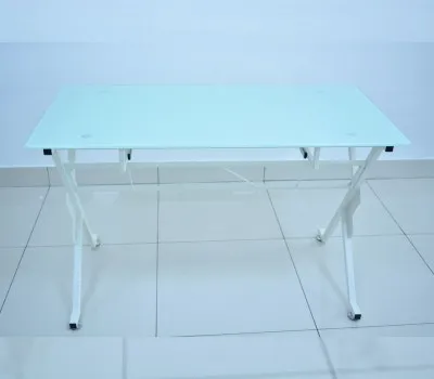 Escritorio Mesa de Cristal SIT-D320 | Superficie de Vidrio Templado | Diseño Moderno | Estructura Metálica