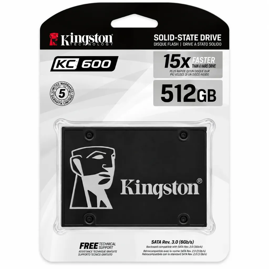 Disco de Estado Sólido Kingston SSD 512GB | 2.5" | SATA III | 550 MB/s Lectura | 520 MB/s Escritura