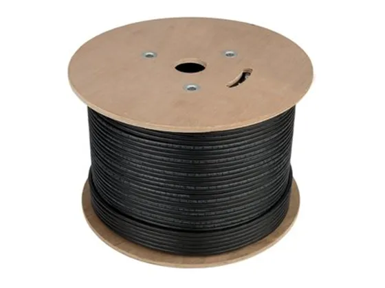 ROLLO CABLE DE RED DMTech CAT 5, EXTERIORES, 1000 pies, CCA, Color Negro .webp