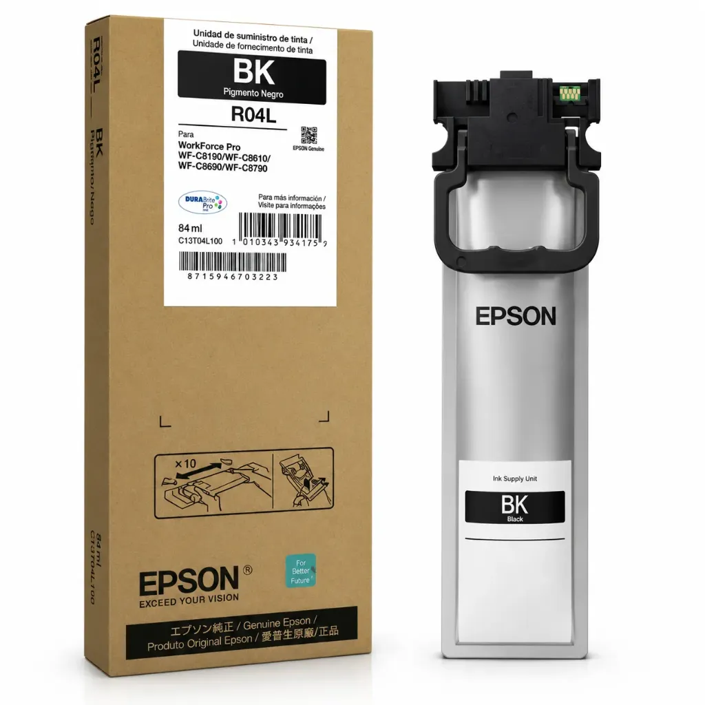 Cartucho de Tinta Epson R04L Negro | Para WorkForce Pro WF-C5210 / WF-C5290 / WF-C5710 / WF-C5790