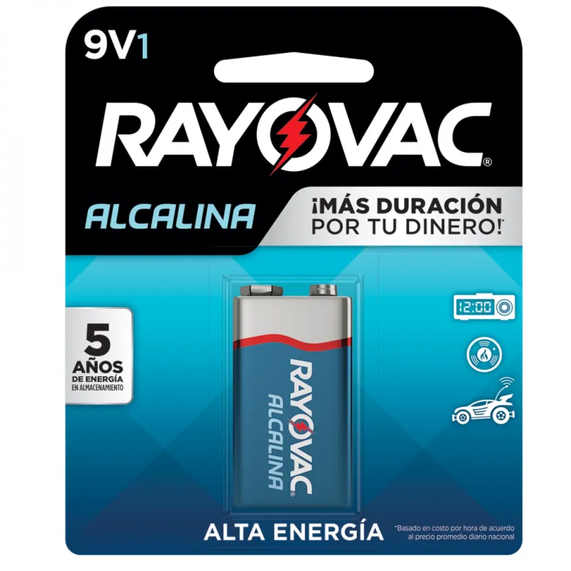 BATERIA ALCALINA 9V X1 RAYOVAC