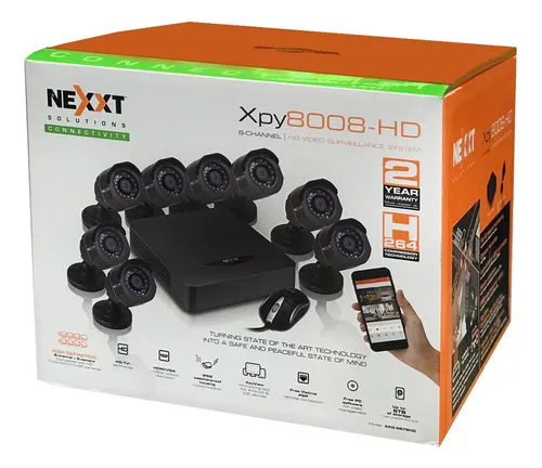 Kit de Cámaras de Seguridad Nexxt XPY8008-HD | DVR 8 Canales | Sistema Cableado