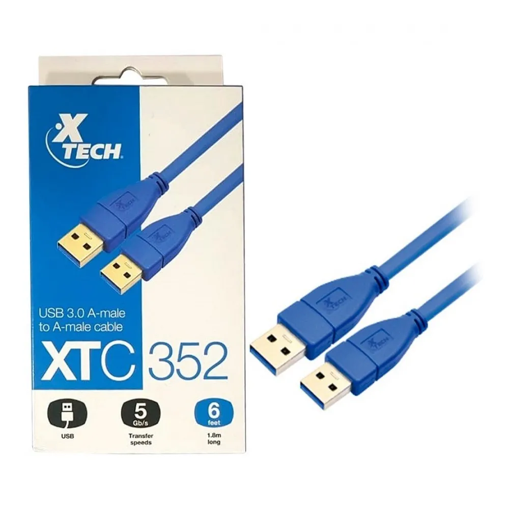 Cable USB 3.0 Tipo A Macho a Tipo A Macho | Alta Velocidad | Transferencia de Datos