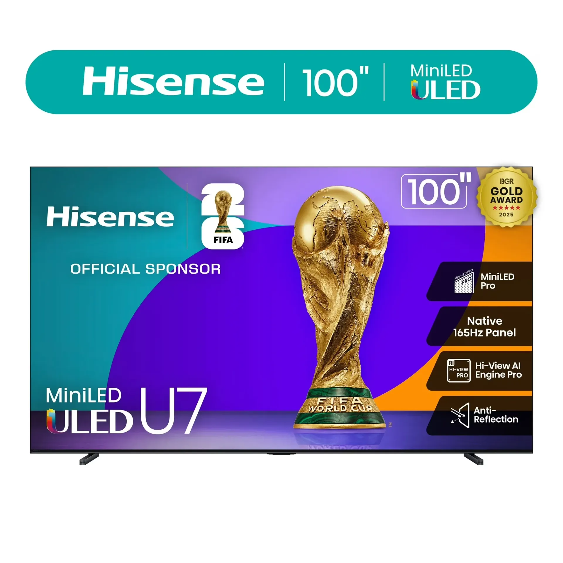 Hisense Smart TV 100" U7 Mini-LED ULED 4K UHD Google TV 2025