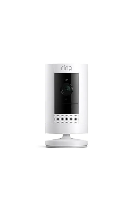 Cámara Ring Exterior Blanca WiFi con Video en Vivo, Visión Nocturna a Color, Audio Bidireccional y Alexa